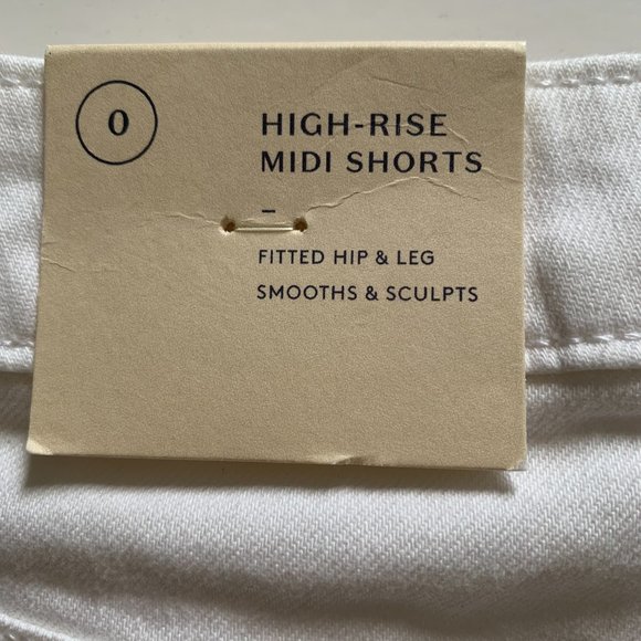 White High Rise Midi Shorts - Picture 4 of 7